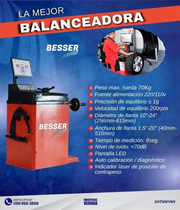 Balanceadora B2P para Vehículos Livianos Besser - Imagen 2