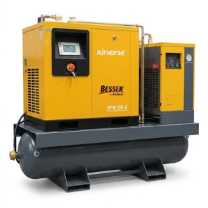 Compresor de aire de tornillo 4 en 1 BESSER BPM-10A-S 10 HP con secador y tanque de 300 L
